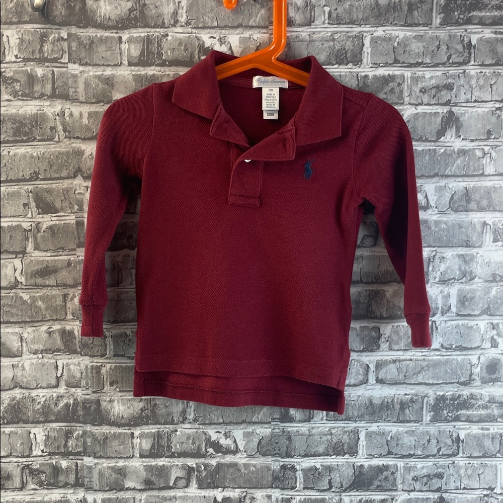 Ralph Lauren Kids Maroon‎ Long Sleeve Polo